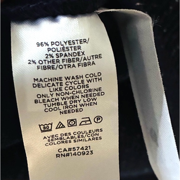 NWT LOFT Flecked Button Navy Speckled Ribbed Knit Swing Dress SP Small Petite - Picture 8 of 10